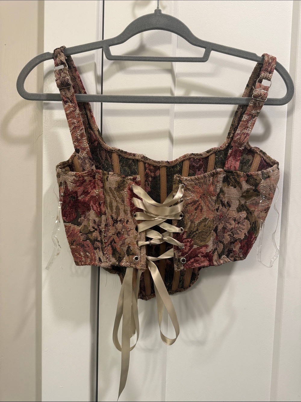 Windsor Rose Multi Floral Corset Crop Top - Picture 7 of 8